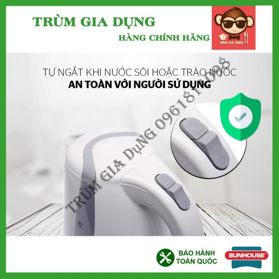 ẤM SIÊU TỐC, BÌNH ĐUN SIÊU TỐC SUNHOUSE SHD1300, 1,8 LÍT, NHỰA CHỊU NHIỆT SIÊU BỀN, BẢO HÀNH TOÀN QUỐC 1 NĂM