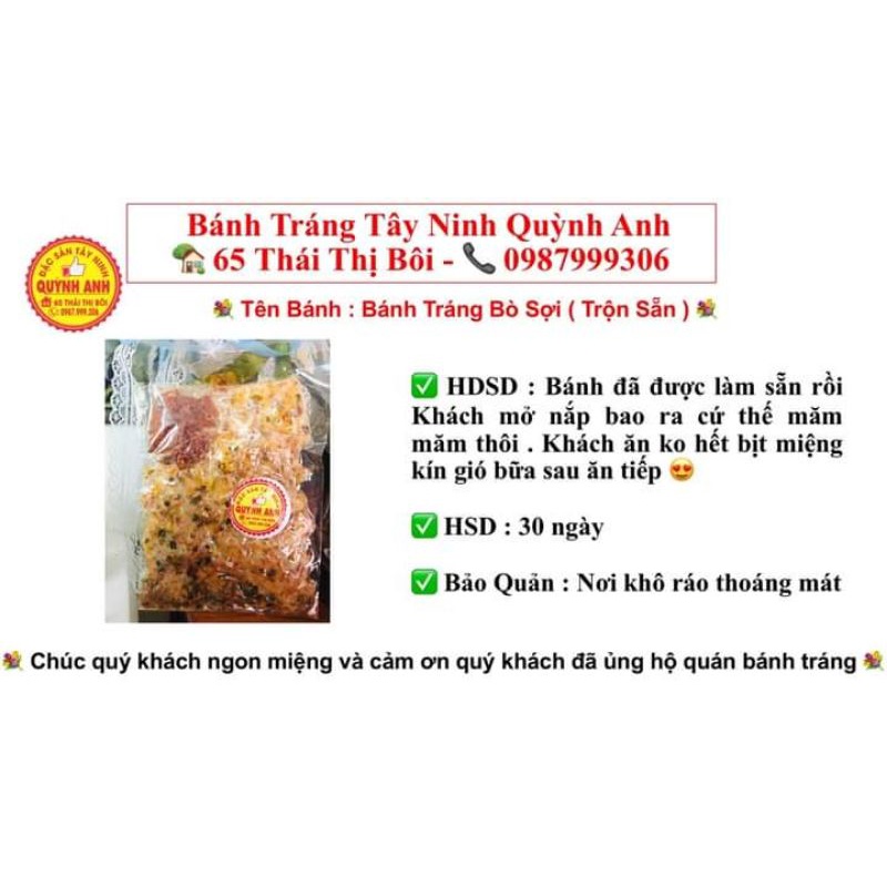 ⭐⭐⭐ Bánh tráng bò sợi - Bánh Tráng trộn sẵn - Hsd 30 ngày