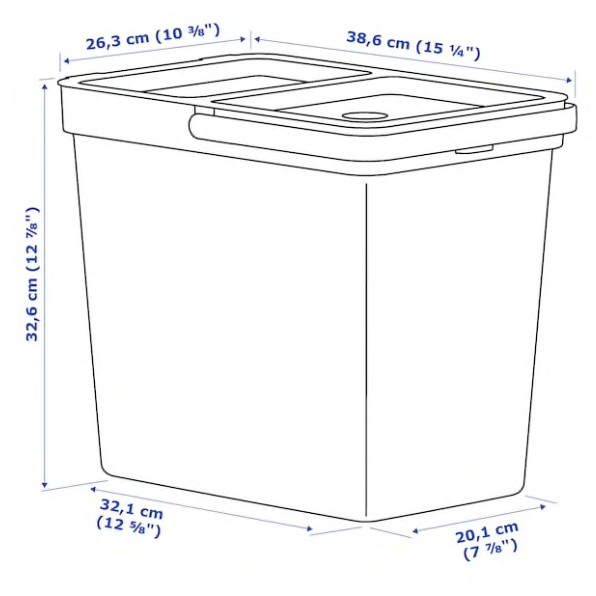 Thùng rác 22L HÅLLBAR IKEA chính hãng