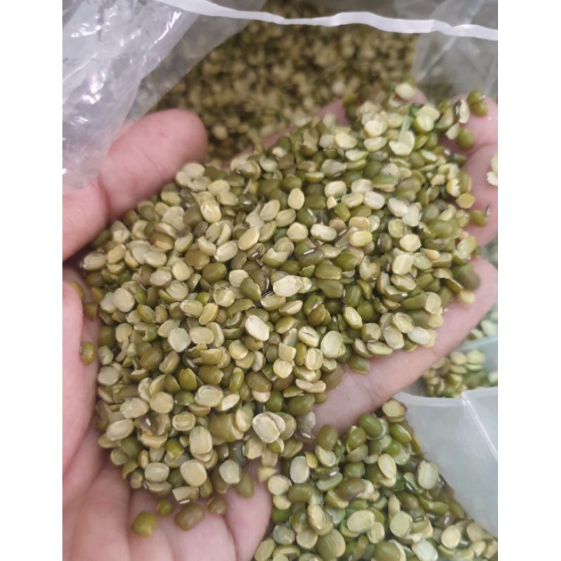 1KG HẠT ĐẬU XANH NỬA HẠT NGUYÊN VỎ