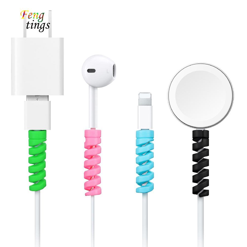 Set 10 đồ bọc bảo vệ dây cáp sạc điện thoại USB từ silicon dành cho iPhone Android