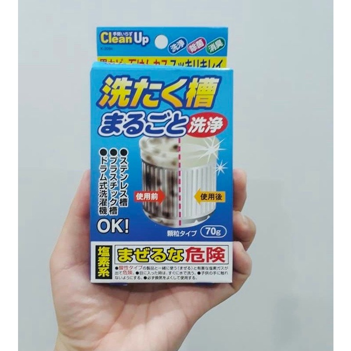 Bột Tẩy Lồng Vệ Sinh Máy Giặt Nhật Bản Gói 70g Hiệu Quả Tức Thì Sạch Mọi Vết Cặn