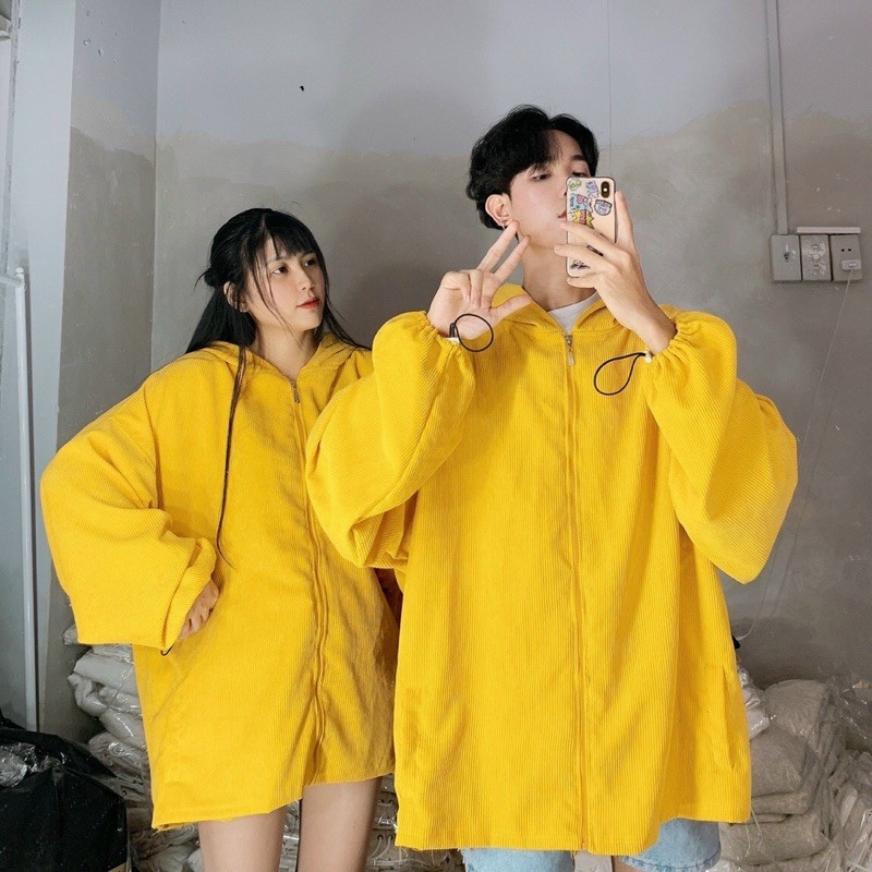 Khoác nhung dây kéo có dây rút ở cổ tay - LC