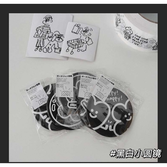 Gương trang điểm cỡ nhỏ hình tròn họa tiết hoạt hình Melody xinh xắn