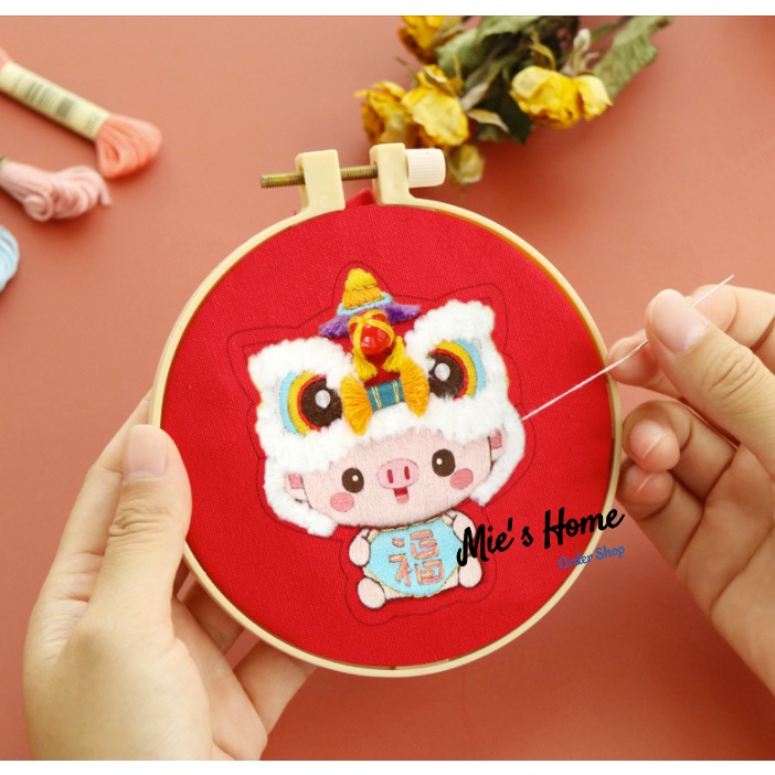 Bộ dụng cụ thêu làm móc khóa 12 Cung hoàng đạo 12 con giáp phong cách Trung Hoa DIY - MIE Handmade Shop