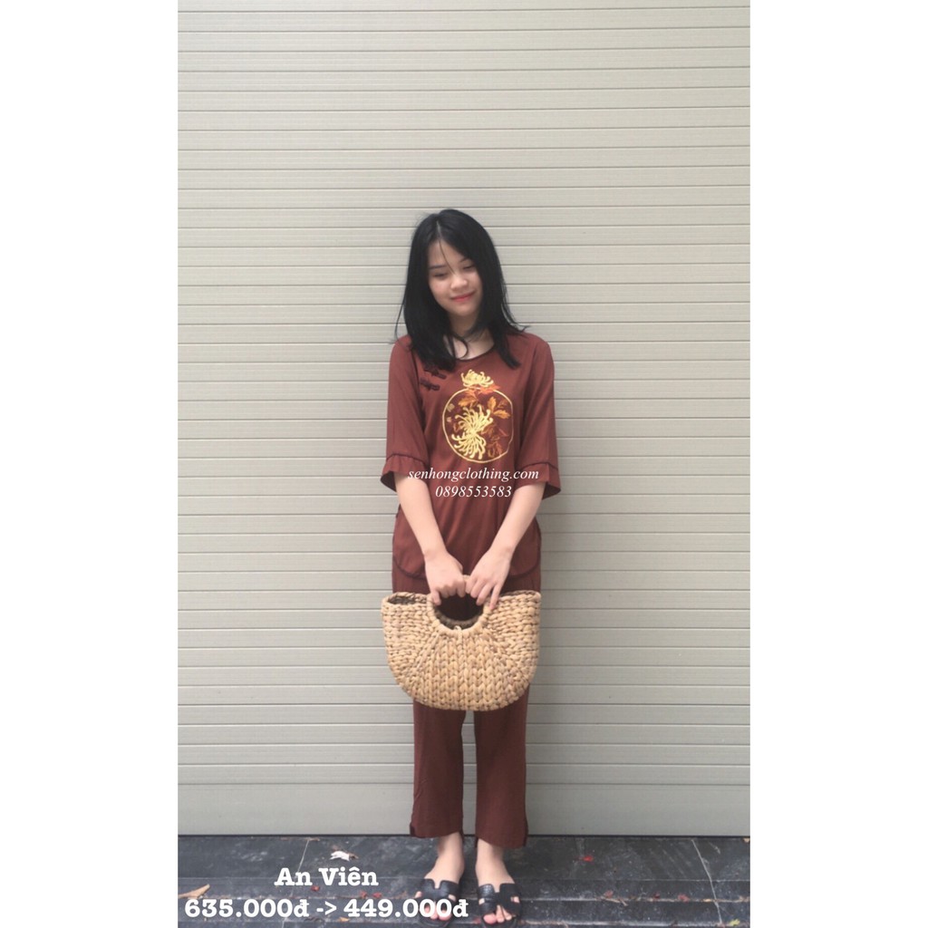 XẢ LỖ Bộ pháp phục nữ - quần áo phật tử vải cotton thun siêu mềm thoáng mát co giãn tốt - bộ đi lễ thiết kế An Viên