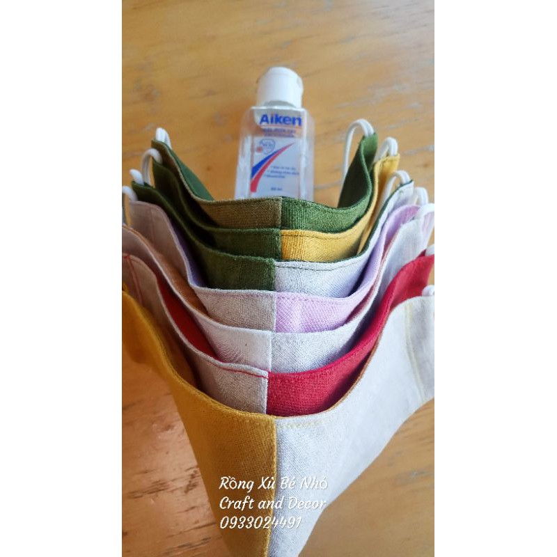 Combo khẩu trang linen hai màu- Linen facemask | BigBuy360 - bigbuy360.vn