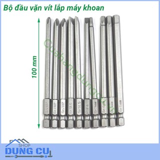 Bộ 10 đầu vặn vít lắp máy khoan