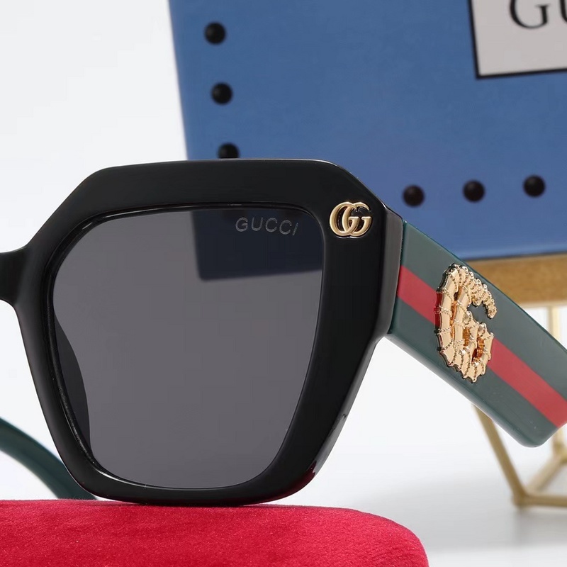 GUCCI Kính Râm Chống Tia UV400 Tròng To Kiểu Dáng Sang Trọng Dành Cho Cả Nam Và Nữ