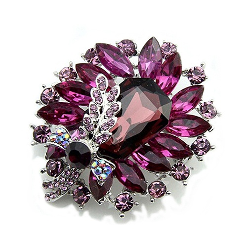 Ghim cài áo hợp kim đính đá xanh dương