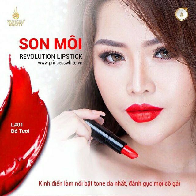 GIÁ RẺ NHẤT) SON NHUNG CAO CẤP REVOLUTION LIPSTICK LUXURY PRINCESS WHITE