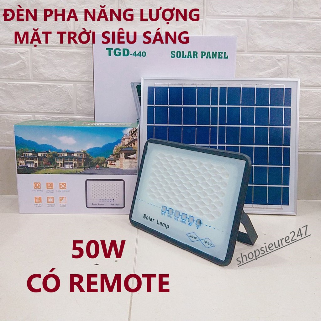 (giá ưu đãi) (CÓ REMOTE) ĐÈN PHA NĂNG LƯỢNG MẶT TRỜI THÂN NHÔM - TẤM PIN RỜI - CHUẨN CHỐNG NƯỚC 50W / 100W / 200W