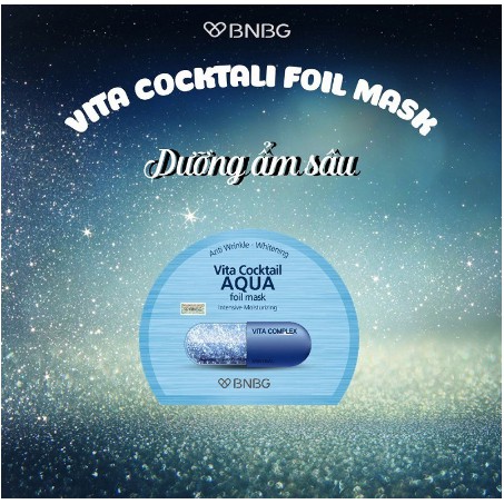 Combo 5 Mặt nạ cấp nước dưỡng da ẩm mượt, săn chắc BNBG Vita Cocktail Aqua Foil Mask - Intensive Moisturizing 30ml x 5