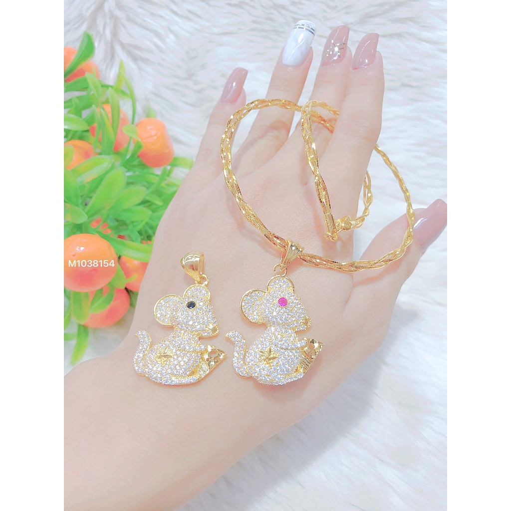 Mặt dây chuyền con chuột nữ UHA mạ vàng 18K kiểu dáng sang trọng M1038154