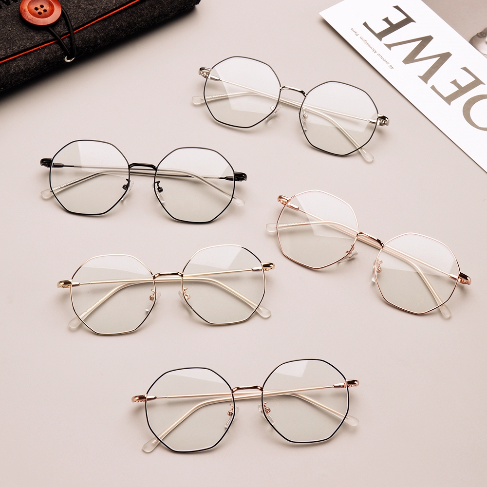 Mắt kính gọng kim loại phong cách retro dành cho nam nữ