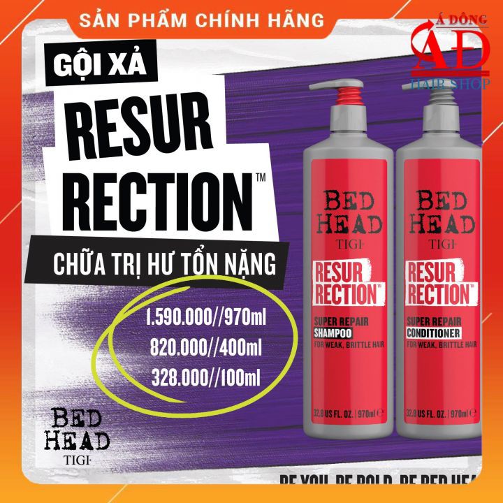 [TIGI chính hãng] Dầu gội xả TIGI BedHead Resurrection cấp độ 3 màu đỏ new 2021