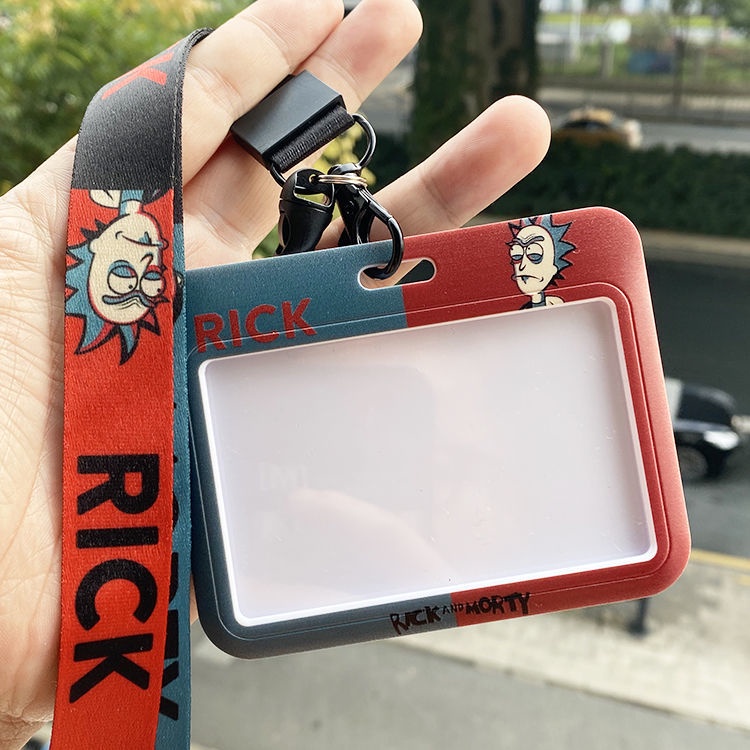 Vỏ Bảo Vệ Thẻ Đi Học / Xe Buýt Hình Rick Và Morty Vui Nhộn Kèm Dây Đeo Cổ Tiện Dụng