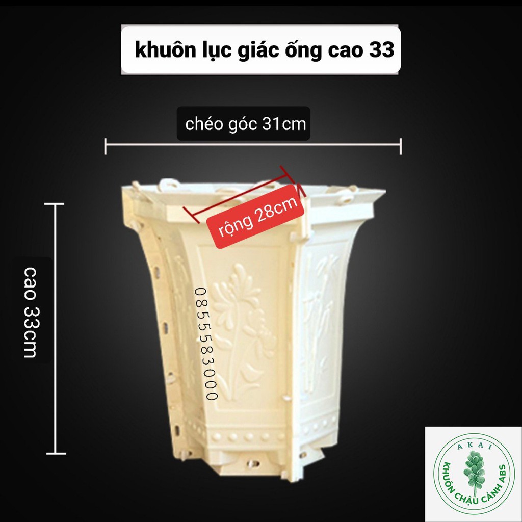 Khuôn đúc chậu lục giác ống cao 33 (khuôn chậu ABS có lòng trong)