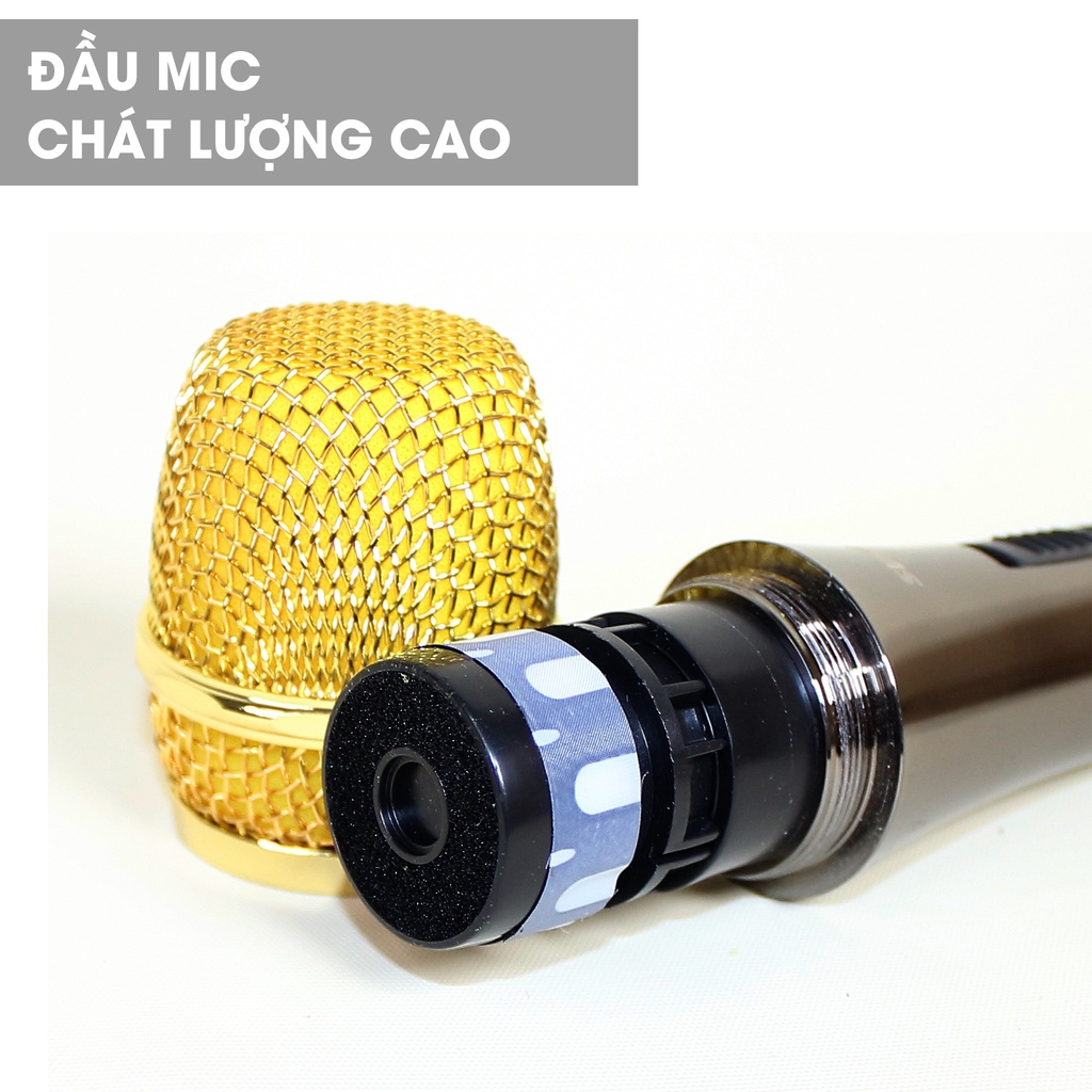 Micro karaoke có dây chính hãng Sunrise SM-228 đầu mic chất lượng cao, thân kim loại kèm dây zin dài 8m chống gãy bền bỉ