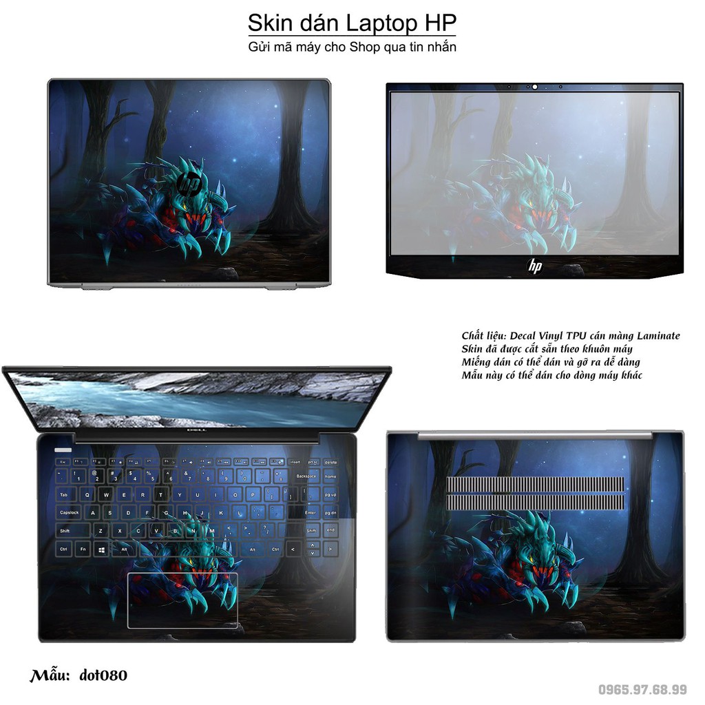 Skin dán Laptop HP in hình Dota 2 nhiều mẫu 14 (inbox mã máy cho Shop)