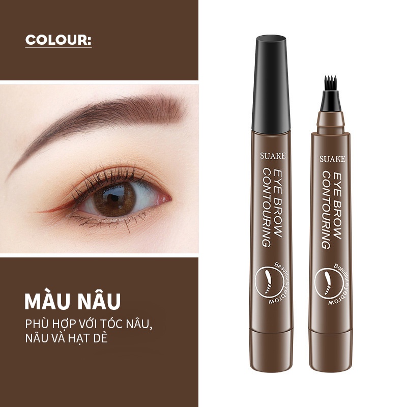 [Hàng mới về] Kẻ mày dạng lỏng đầu 4 chĩa trang điểm chống thấm nước