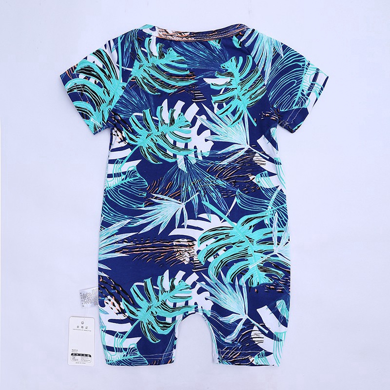 Áo liền quần MANVIN BABY làm từ cotton 100% tay ngắn phối dây kéo dễ thương cho bé