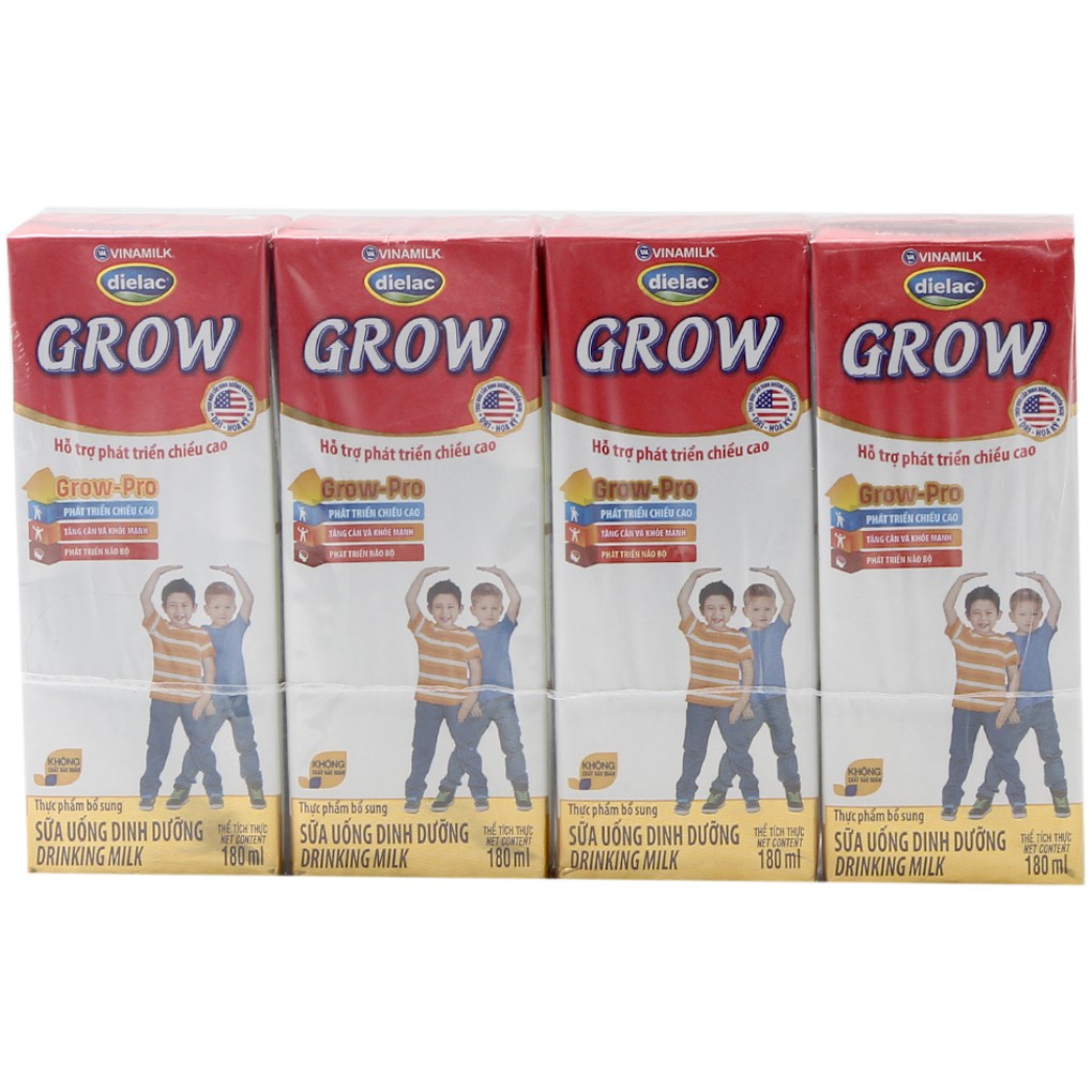 Sữa bột pha sẵn Dielac Grow 180ml (4 hộp)