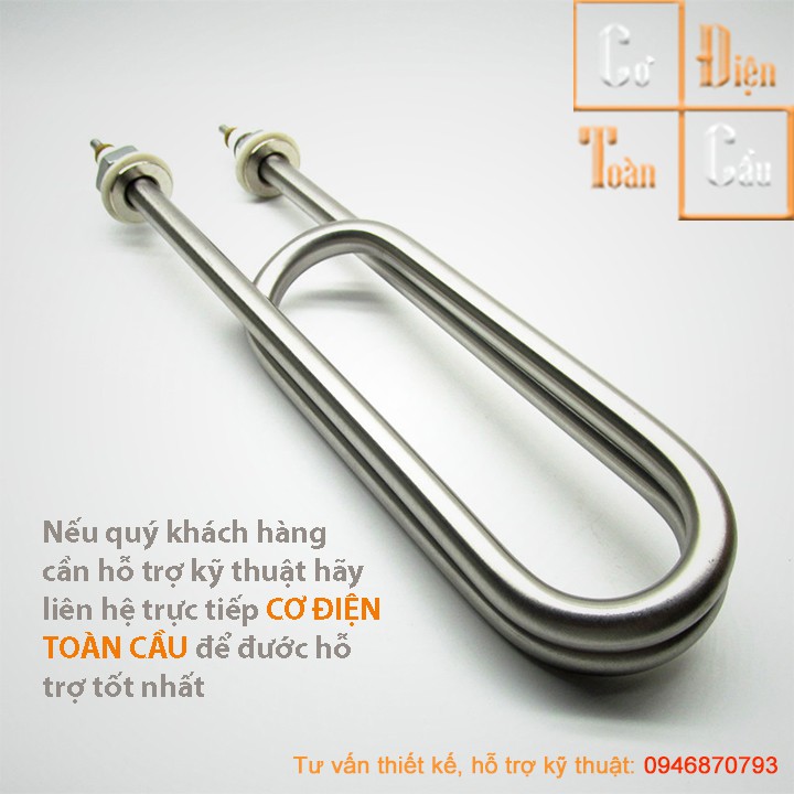 Thanh nhiệt chữ U kép, Thanh nhiệt tủ cơm, còng nhiệt đun nước inox 304