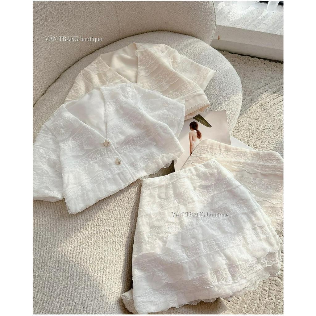 Set Áo Ren + Chân Váy Ren Tiểu Thư Sang Chảnh