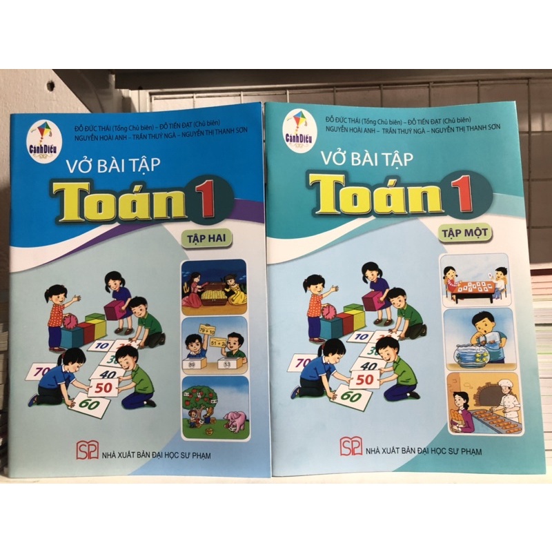 Vỡ bài tập toán lớp 1 tập 1 + tập 2 + bao kiếng + Bút Chì 2b (thuộc bộ cách diều)