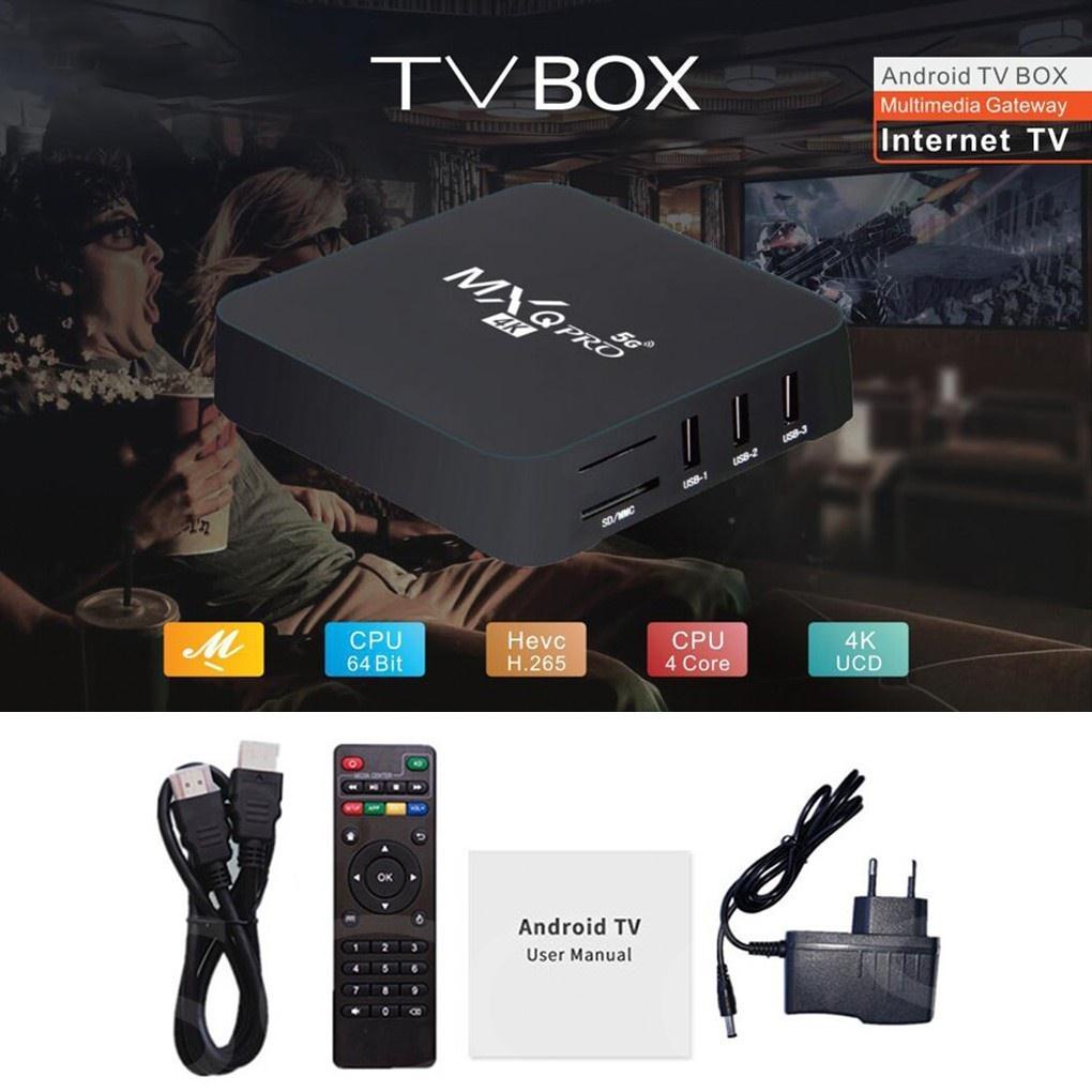 Đầu TV box MXQ Pro 5g HD 16 + 256gb 4K Android Ultra HD Android 10.0 HD WiFi 2.4G Sang 5g KèM Phụ KiệN Chuyên DụNg