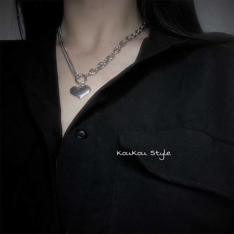 Dây Chuyền Hợp Kim Mặt Hình Trái Tim Đỏ 13053 Phong Cách Retro