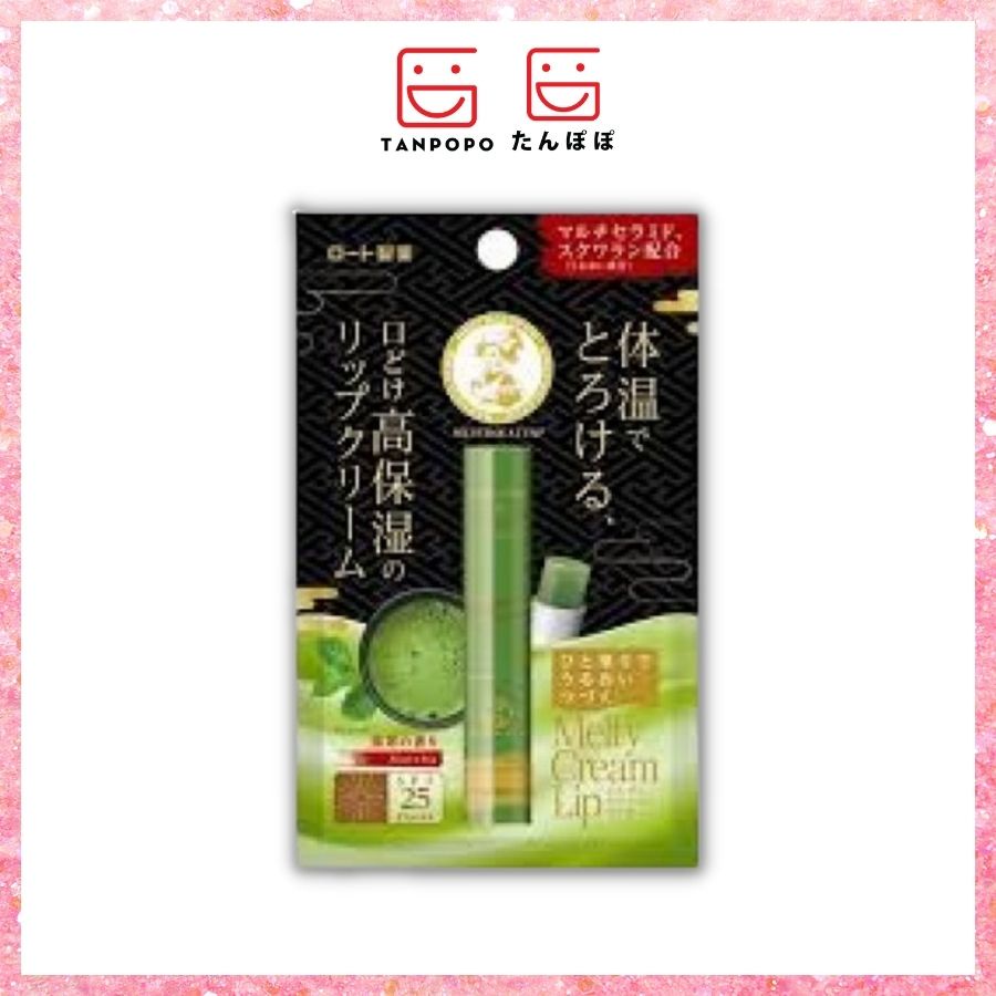 [Có sẵn] Son Dưỡng Môi Chống Nắng Trà Xanh Rohto Melty Cream Lip SPF25 2.4g