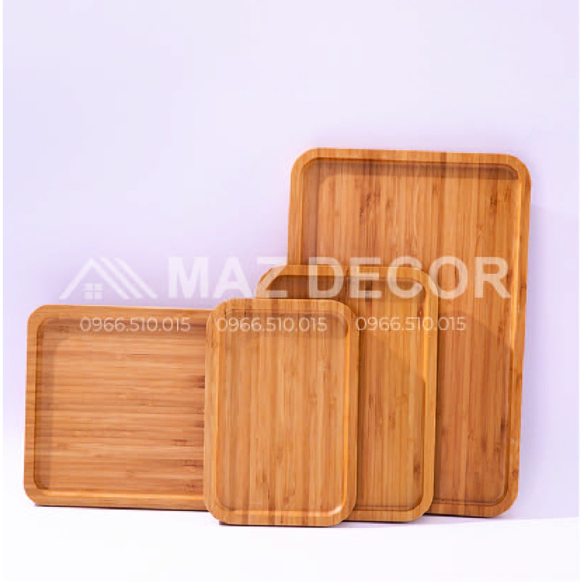 [Giá sỉ] Khay gỗ decor nhiều hình dáng, gỗ đẹp chữ nhật đựng trà đồ ăn dặm các cỡ