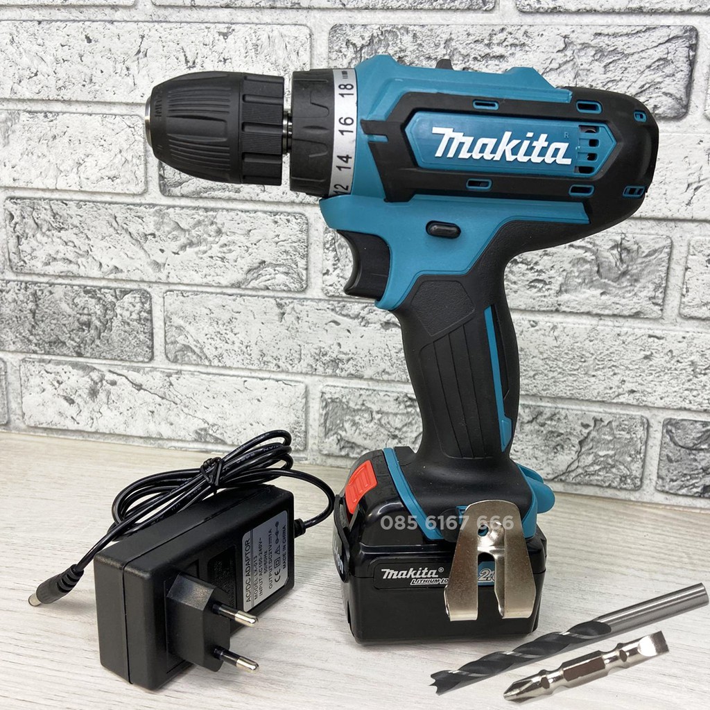 MÁY Khoan Pin MAKITA 21V (khoan, bắt vít ) - TẶNG 1 mũi khoan , Pin Vuông, 100% Đồng - Máy Bắt Vít 21V