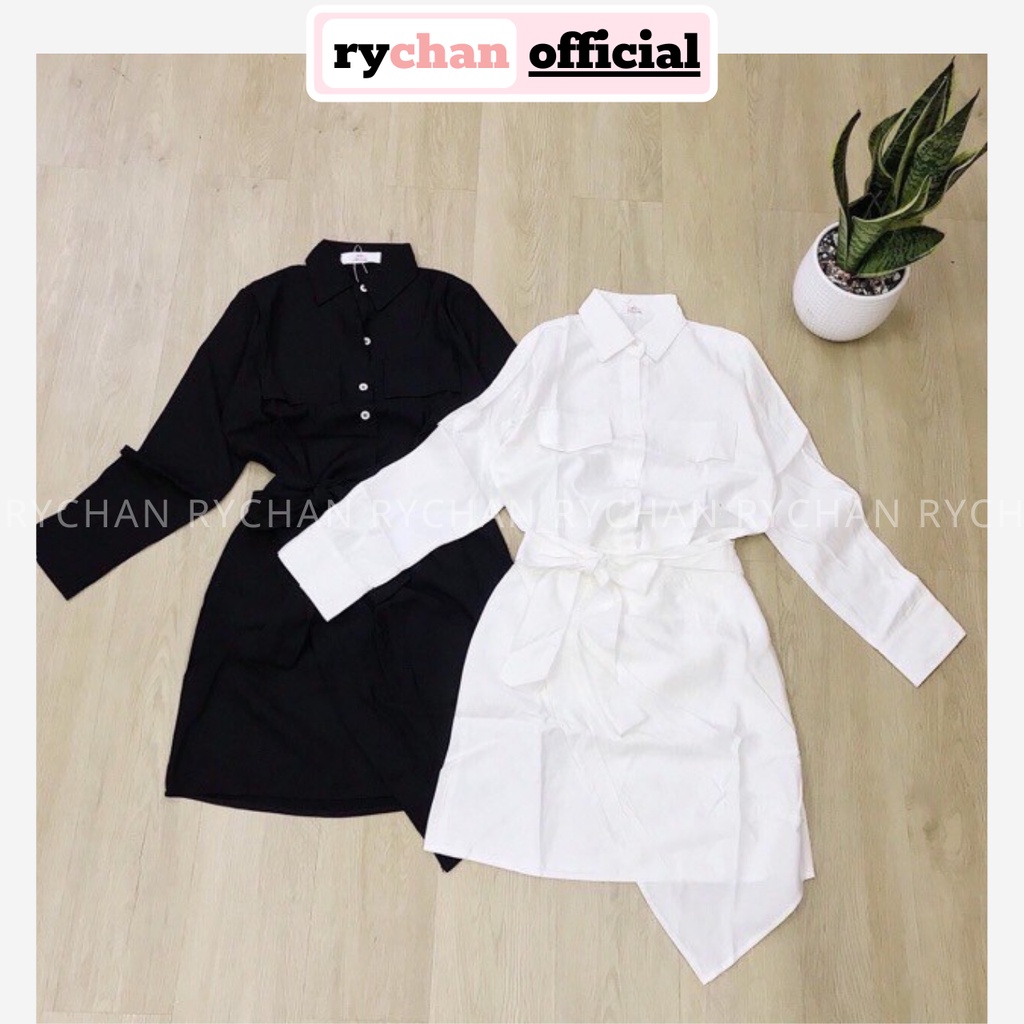 Đầm Xòe Sơ Mi Đắp Vạt 3 Màu [Ảnh Thật Cuối] - DX251