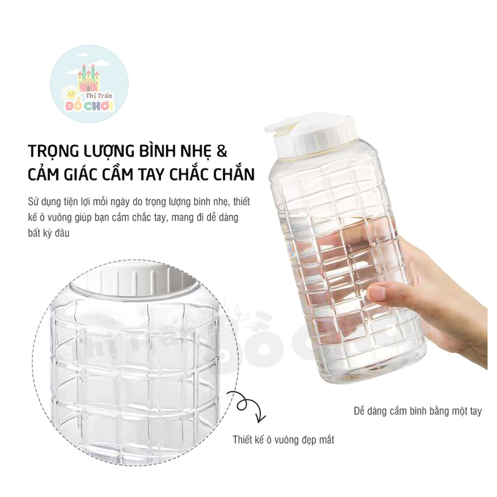 Bình nước màu trắng dùng trong gia đình để vừa ngăn tủ lạnh - bình 1 lít  - Thị trấn đồ chơi