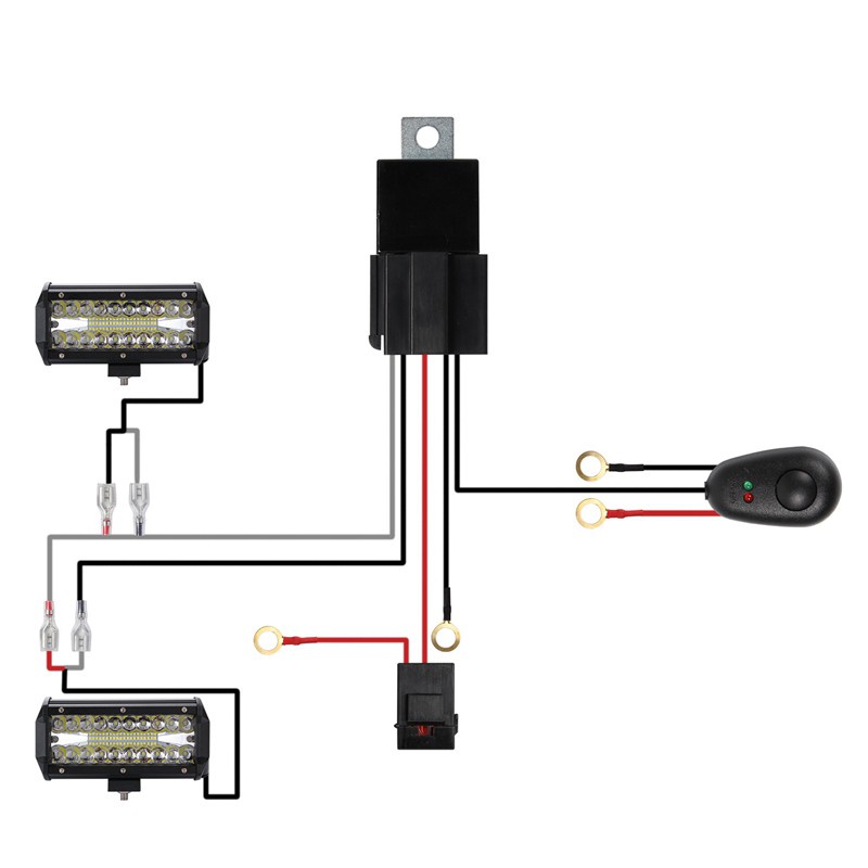 Bộ Công Tắc Rơ Le Dây Điện 40a 12v Cho Đèn Led Xe Hơi