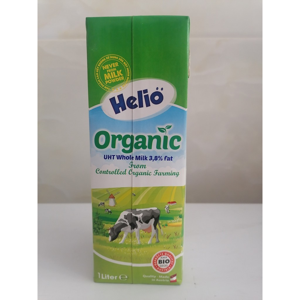 [1 Lít] Sữa tươi hữu cơ nguyen chất [Austria] HELIO Organic UHT Whole Milk (hlm-hk)