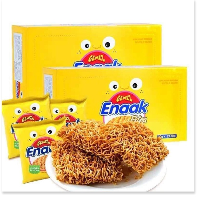 [HOT]  Mì ăn sống Snack Enaak vị gà hộp 24 gói/30gr (vàng)