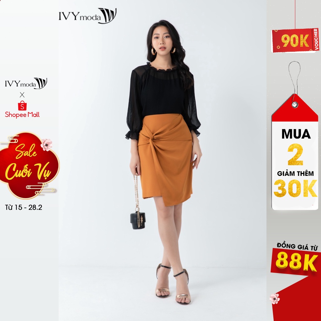 Áo sơ mi nữ dập ly IVY moda MS 16M6515