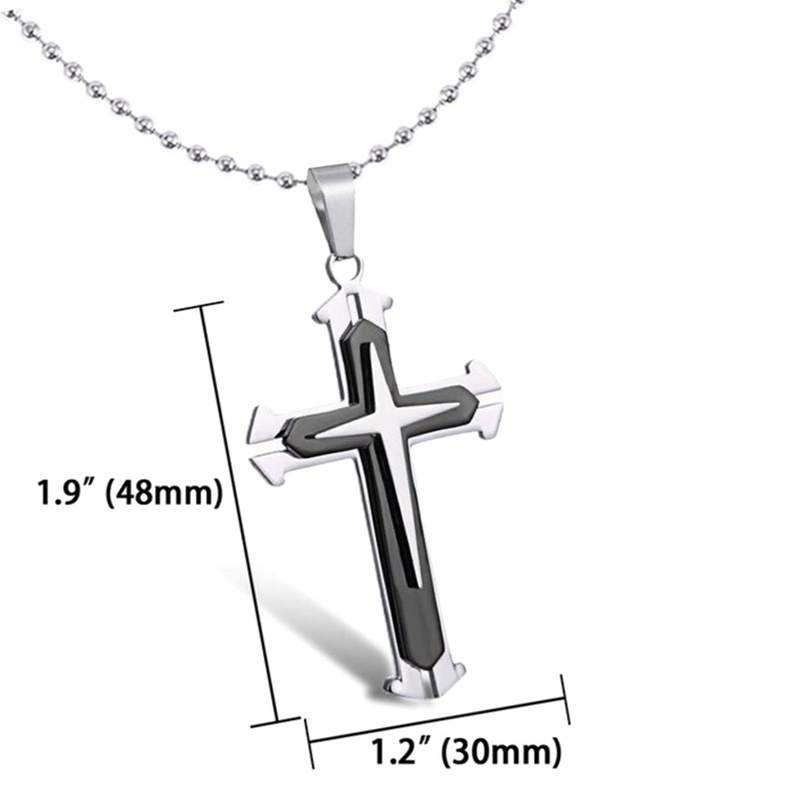 Vòng cổ mặt hình thánh giá mạ vàng/bạc cho nam