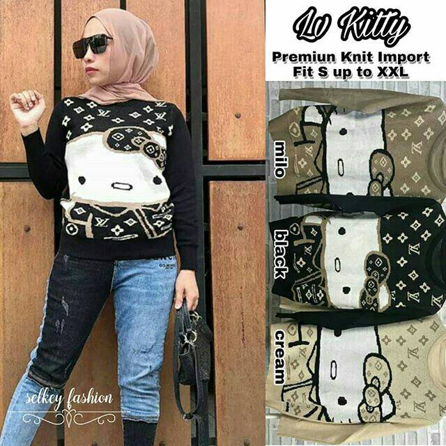Áo len đan hình Hello kitty Elvi kitty LV