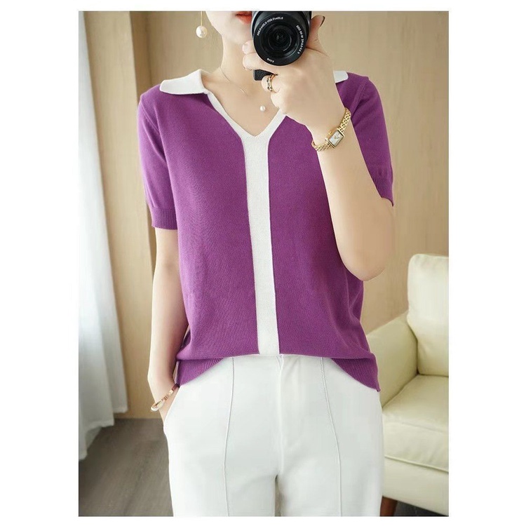 Áo thun tay ngắn dáng rộng thời trang mùa hè cho phụ nữ trung niên