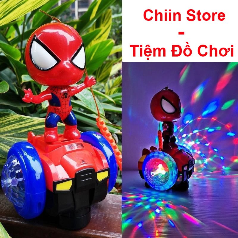 Đèn trung thu siêu nhân người nhện trên xe thăng bằng có phát nhạc vui nhộn