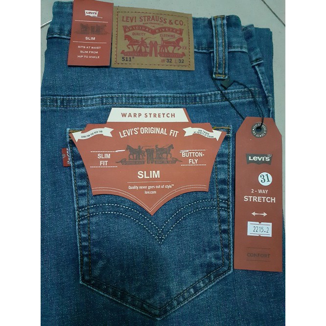 Quần jeans nam ống suông co giãn Levis 511