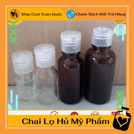 Chai Chiết Mĩ Phẩm ❤ TOP GIÁ RẺ ❤ Chai nắp bật thủy tinh 15ml,20ml,30ml chiết mỹ phẩm , , phụ kiện du lịch