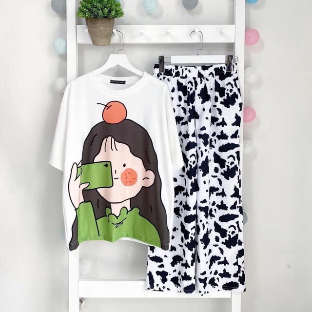 Quần Cartoon Bò Sữa/Cartoon Pant Unisex Kèm Ảnh Thật