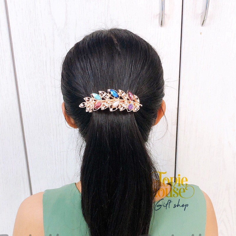 Kẹp đuôi tóc hình chiếc lá thanh lịch cho nữ để