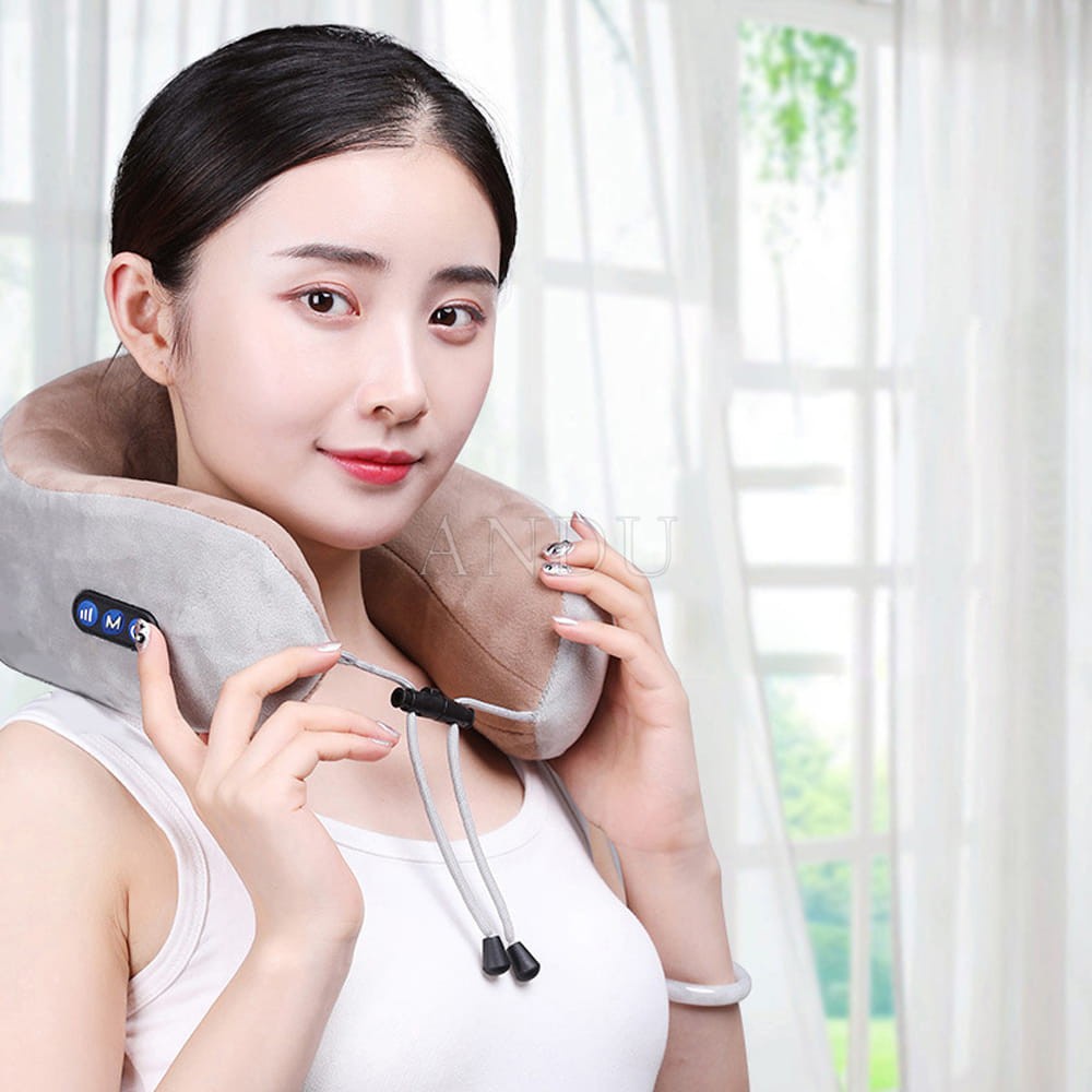 Gối Massage Cổ Hồng Ngoại Tích Điện, Máy mát xa Cao Cấp - Bảo Hành 12 Tháng